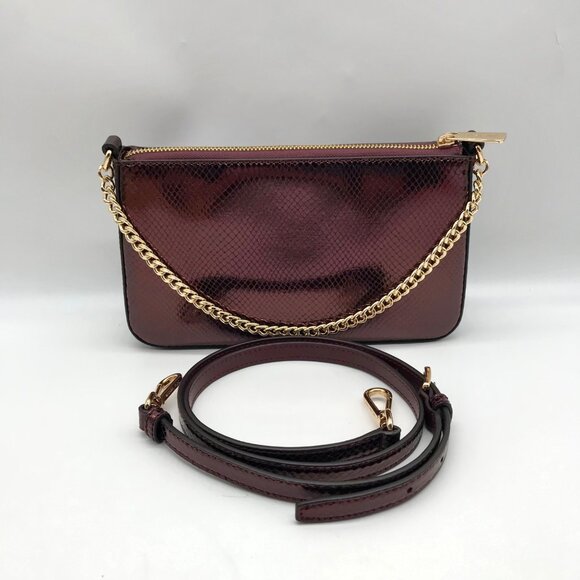 Michael Kors Oxblood Rouge Sombre Leather Shoulder Bag Gift Set - Picture 2 of 12